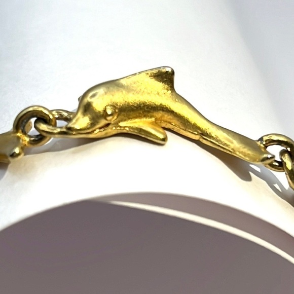 Gold Tone Dolphin Bracelet  🐬 - Picture 1 of 7
